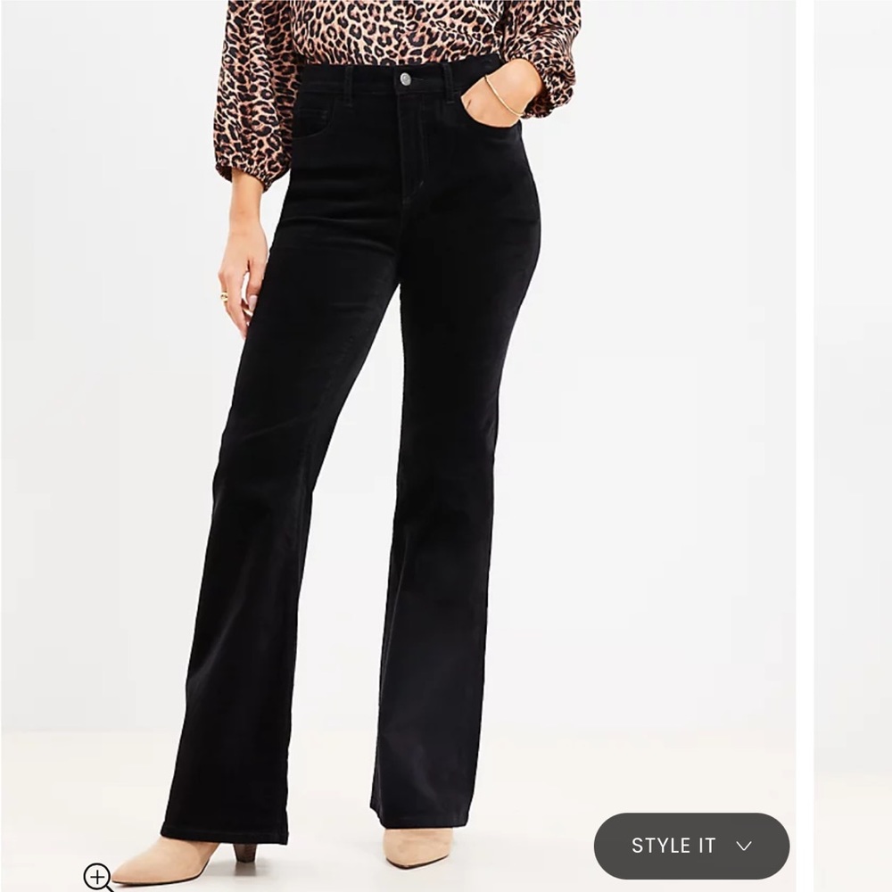 Loft Five Pocket Slim Flare Pants in Velvet